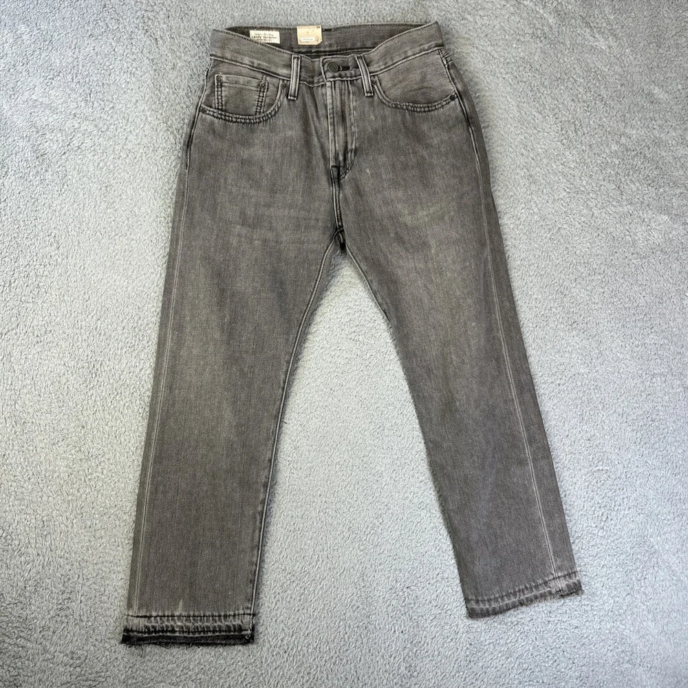 Levis Jeans Mens 28x26 Gray Denim Pants 551 Z Premium Straight Raw Hem Big E NEW